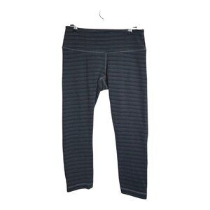 Lululemon Pants Women 6 Wunder Under Crop II Stripe Slate Deep Coal Athleisure